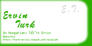 ervin turk business card